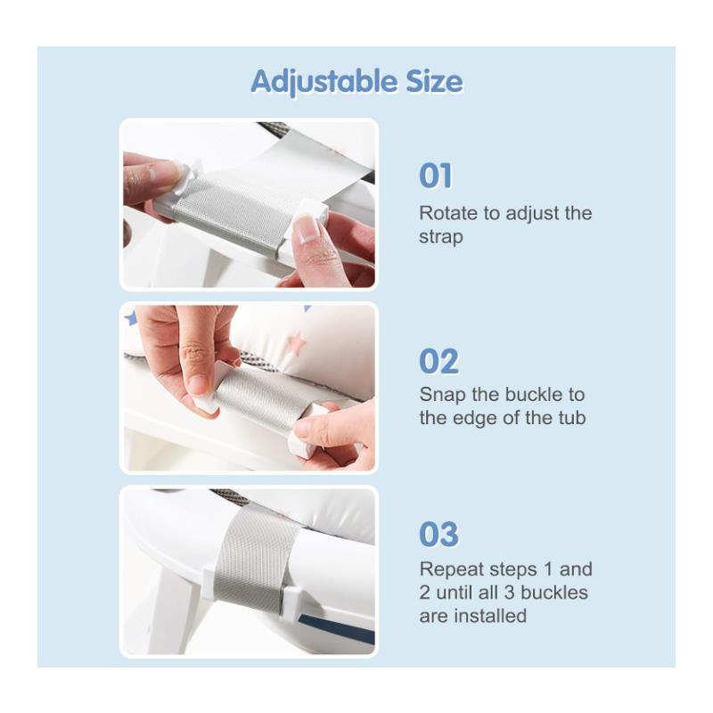 Macrobaby - Breathable Bath Net – Blue Star | Soft & Adjustable Baby Bath Seat Image 5