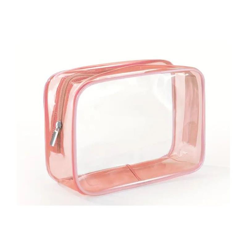 Macrobaby - Clear Zipper Pencil Storage Bag, Pink Image 1
