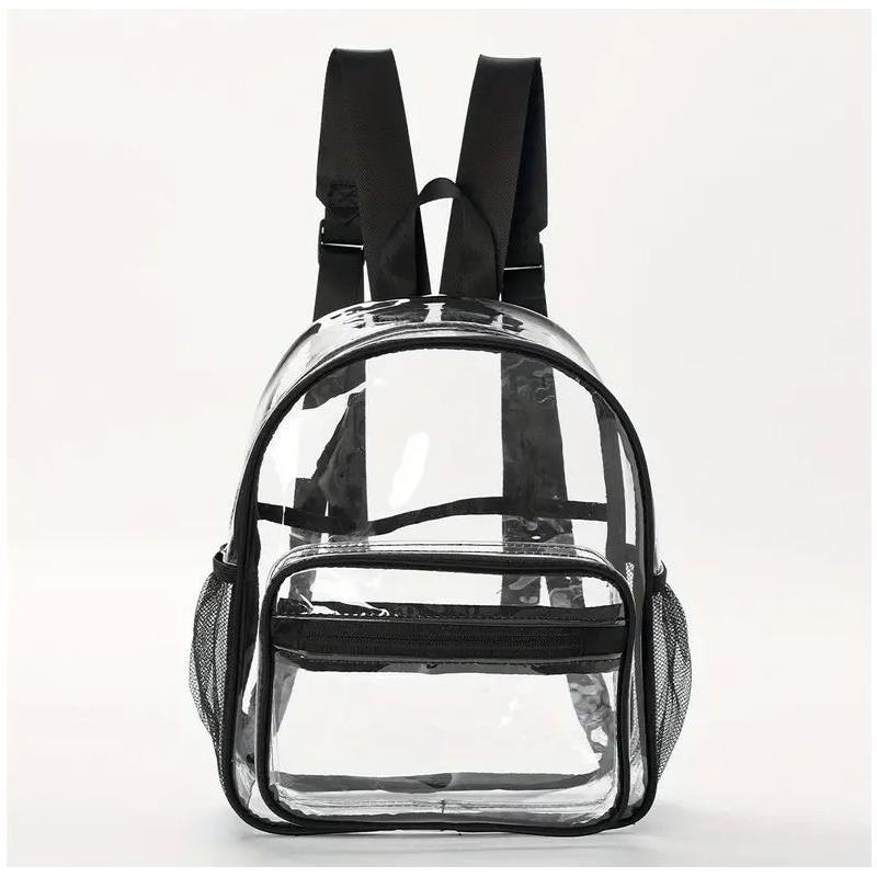 Macrobaby - Mini Waterproof Transparent School Backpack, Black Image 1