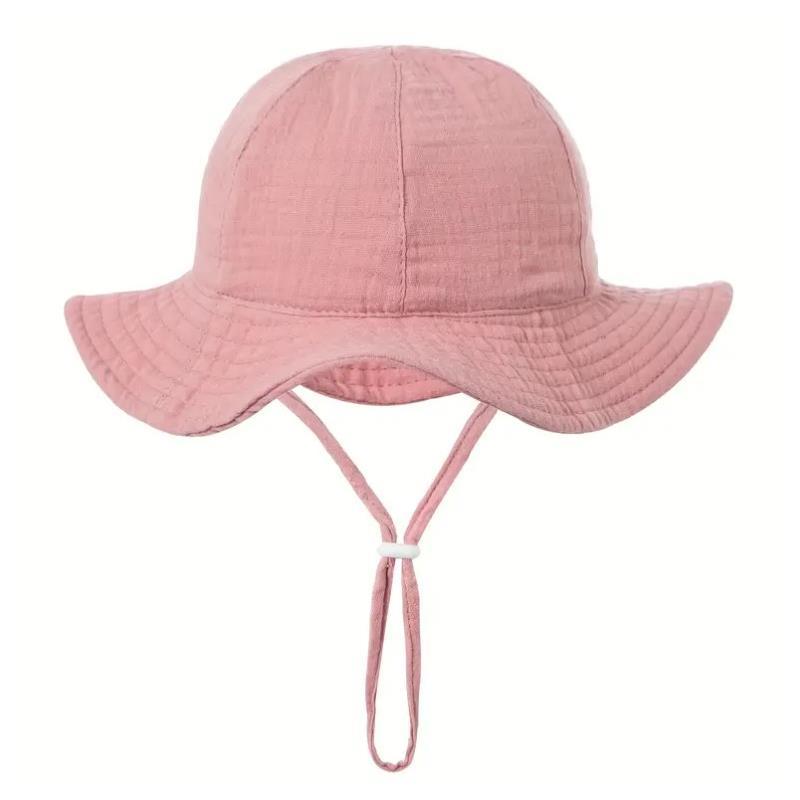 Macrobaby - Protective & Stylish Baby Bucket Hat, Leather Pink Image 1