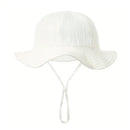 Macrobaby - Protective & Stylish Baby Bucket Hat, White Image 1