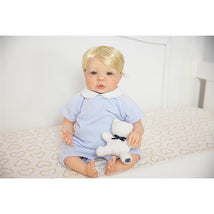 Reborn Baby Dolls - White Vinyl & Cloth Body, Blonde Wig, Open Eyes - Angel Image 2