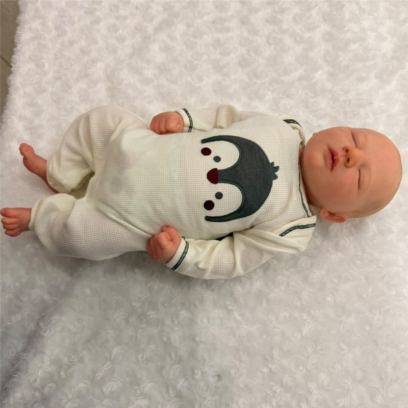 Macrobaby Reborn Baby Dolls - Vinyl White Baby Jackson, Painted Hair Image 2