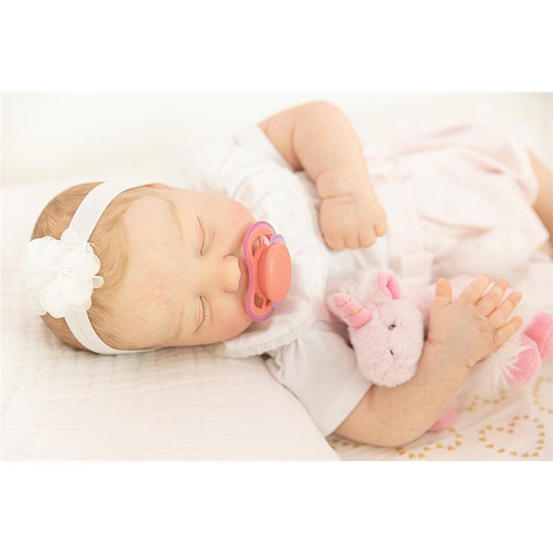 Macrobaby Reborn Baby Dolls - Vinyl White Baby June(Blonde Painted Hair/Closed Eyes) Image 6