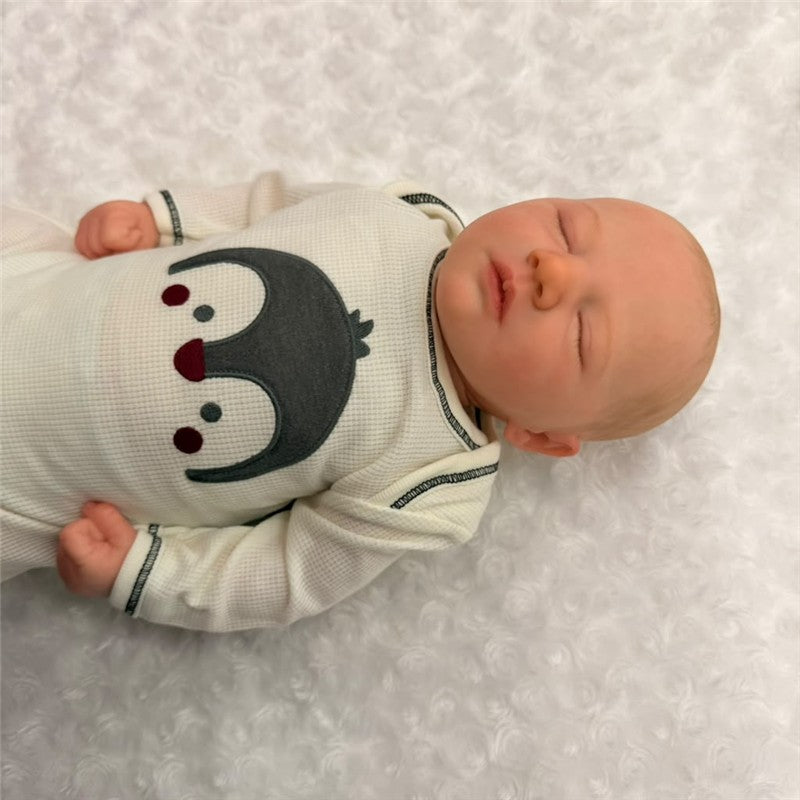 Macrobaby Reborn Doll - White Vinyl, Painted Hair, Closed Eyes (Jaxson Asleep 2) Image 3