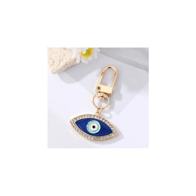 Macrobaby - Water Drop Heart Evil Eye Keychain Gold Image 1
