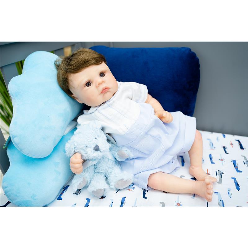 Macrobaby White Vinyl Baby Doll Reborn Boy - Mandy(Brown hair/Green eyes) Image 3