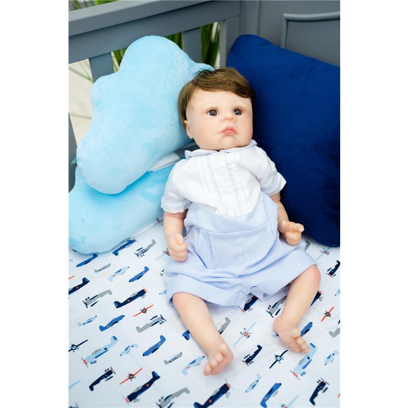 Macrobaby White Vinyl Baby Doll Reborn Boy - Mandy(Brown hair/Green eyes) Image 4