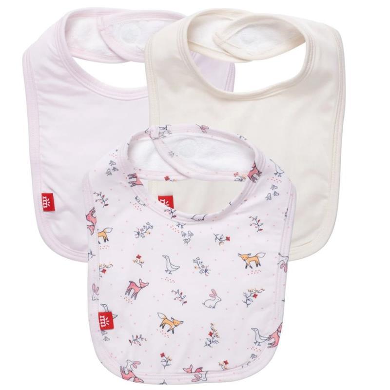 Magnetic Me - 3Pk Woodsy Tale Girls Traditional Bibs Image 1
