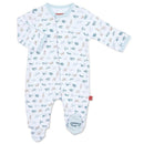 Magnetic Me - Airplanes Organic Cotton Magnetic Baby Footie Image 1