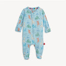 Magnetic Me - Baby Blue Party Animals Glow Dark Modal Footie Image 1