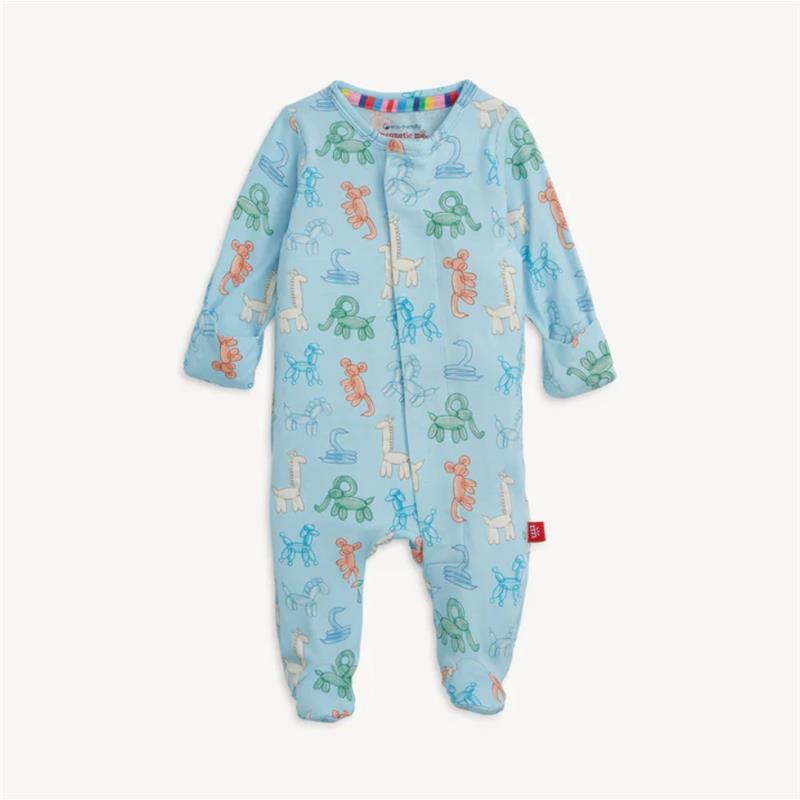 Magnetic Me - Baby Blue Party Animals Glow Dark Modal Footie Image 1