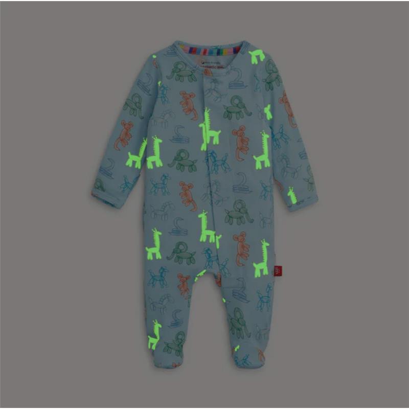 Magnetic Me - Baby Blue Party Animals Glow Dark Modal Footie Image 2