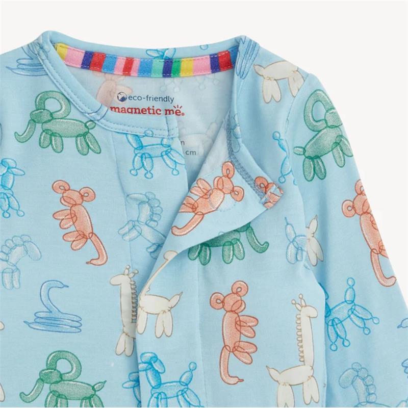 Magnetic Me - Baby Blue Party Animals Glow Dark Modal Footie Image 3