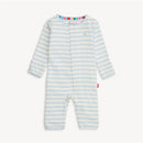 Magnetic Me - Baby Boy Blue Stripe Organic Cotton Coverall Image 1