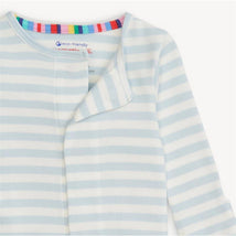 Magnetic Me - Baby Boy Blue Stripe Organic Cotton Coverall Image 2