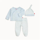Magnetic Me - Baby Boy Blue Stripe Organic Cotton Kimono Image 1