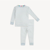 Magnetic Me - Baby Boy Blue Stripe Organic Cotton Long Sleeve Pajamas Image 1