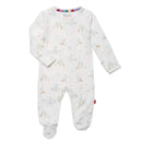 Magnetic Me - Baby Cotton White Safari Footie Image 2