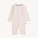 Magnetic Me - Baby Girl Pink Stripe Organic Cotton Coverall Image 1