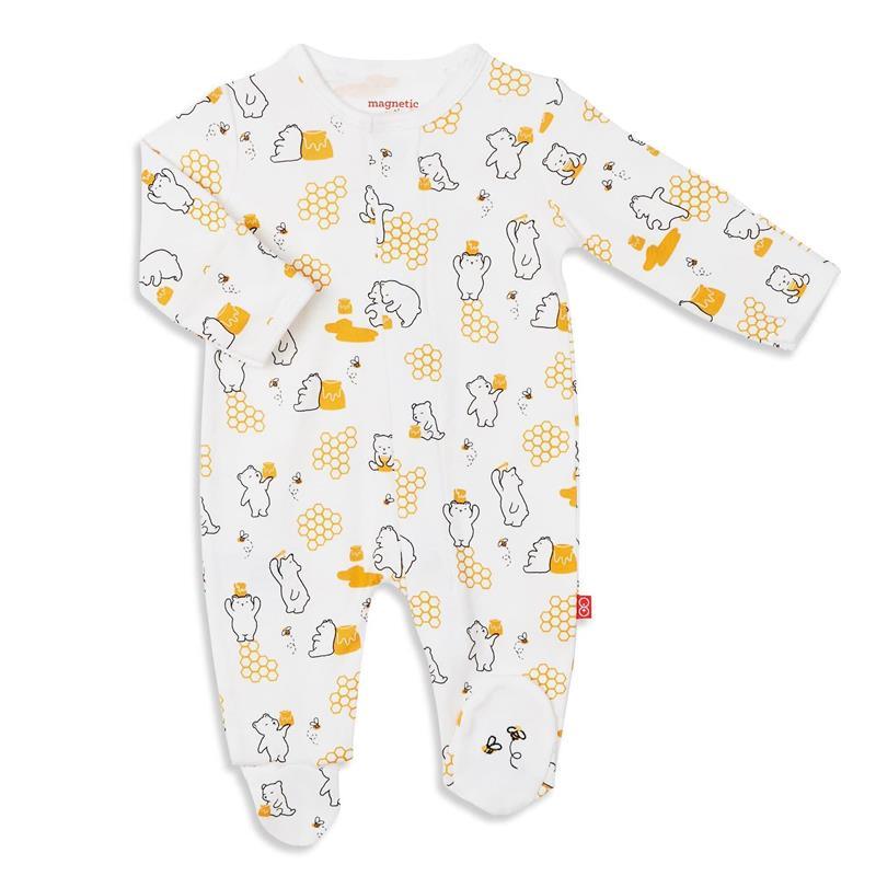 Magnetic Me - Baby Honey Bee Mine Organic Cotton Magnetic Footie Image 1