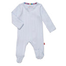 Magnetic Me - Love Lines Blue Pointelle Baby Footie Image 1
