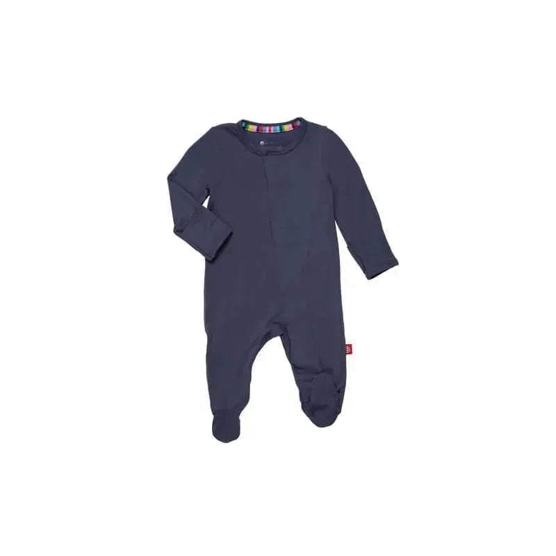 Magnetic Me - Starless Night Organic Cotton Magnetic Footie Image 1