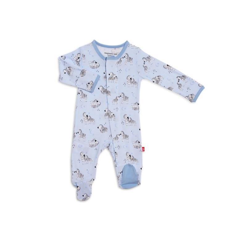 Magnificent Baby - Baby Boy Zbest Time Blue Modal Magnetic Footie Image 1