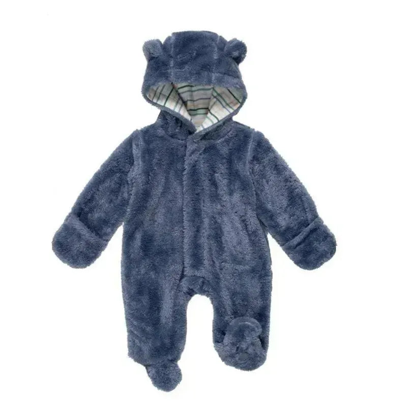 Magnificent Baby - Winter Sky Minky Pram Sherpa Footie, Navy Image 1
