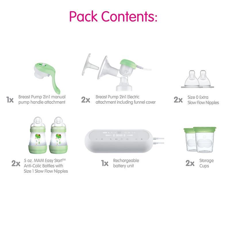 Mam - 2-in-1 Double Electric Breast Pump & Manual Breast Pump Image 4