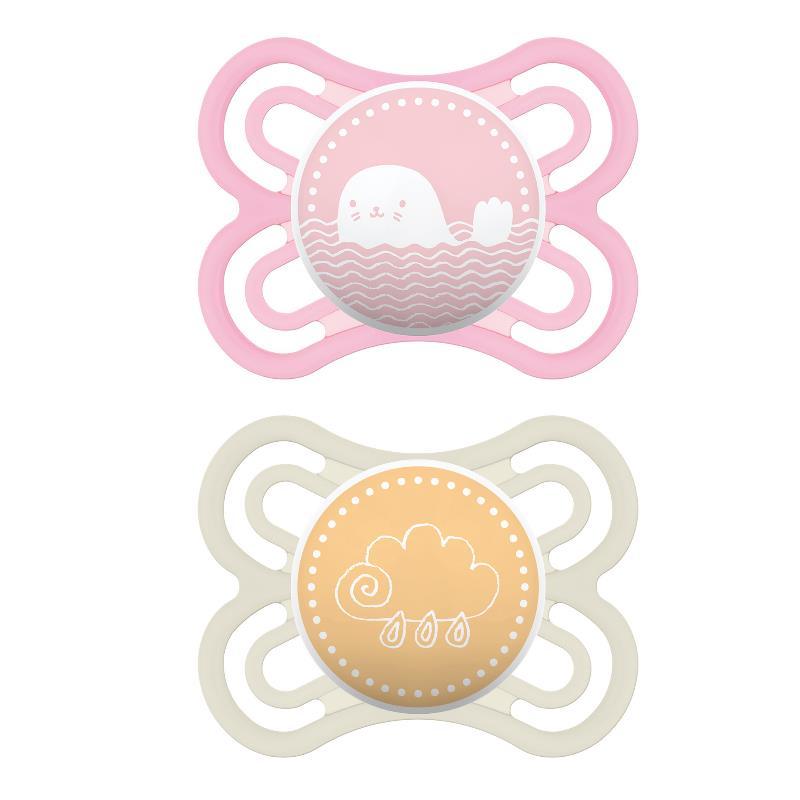 MAM 2-Pack 0-6M Perfect Pacifier - Pink/Purple Image 1