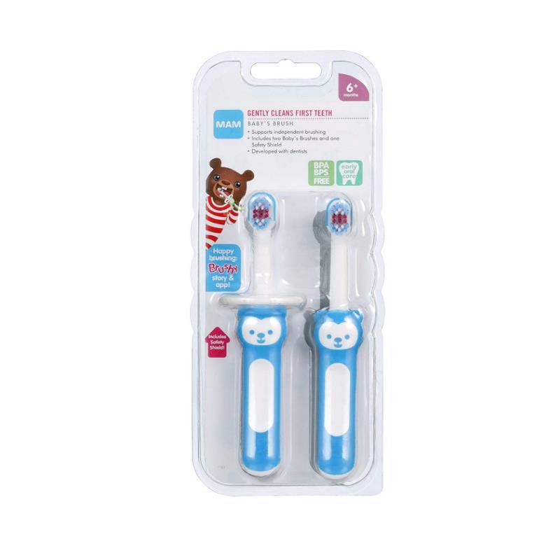 MAM 2-Pack 6+ Months Baby Toothbrush - Blue Image 2