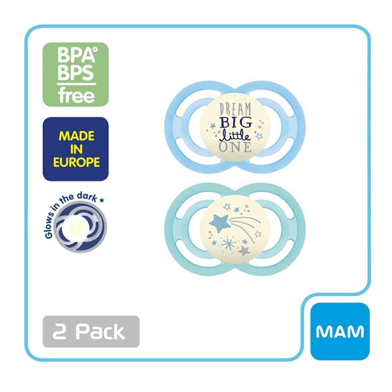Mam 2-Pack 6+ Months Perfect Night Pacifier - Blue Image 3