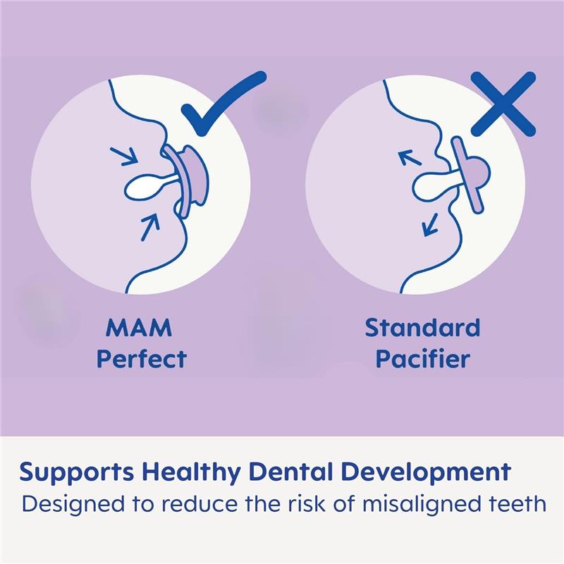 Mam - 2Pk Perfect Night Baby Pacifier Girl, 6/16M | MacroBaby