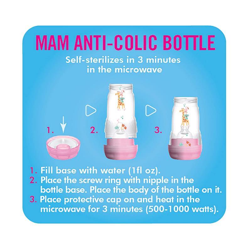 MAM 2-Pack Anti-Colic 9Oz Bottles 0+ Months - Girl Image 11