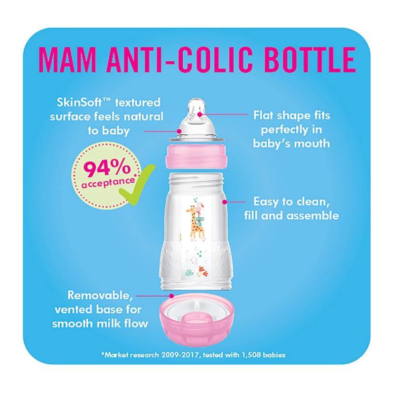 MAM 2-Pack Anti-Colic 9Oz Bottles 0+ Months - Girl Image 7