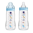 Mam 2-Pack Baby Bottles 11Oz - Blue Image 1
