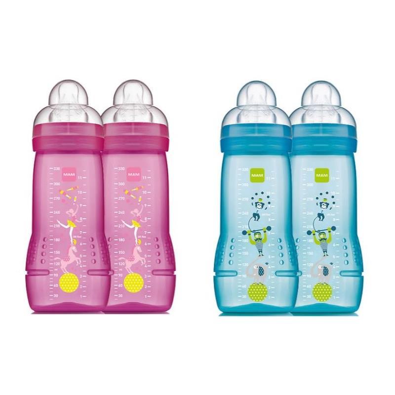 Mam 2-Pack Baby Bottles 11Oz - Colors May Vary Image 1