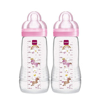 Mam 2-Pack Baby Bottles 11Oz - Pink Image 1