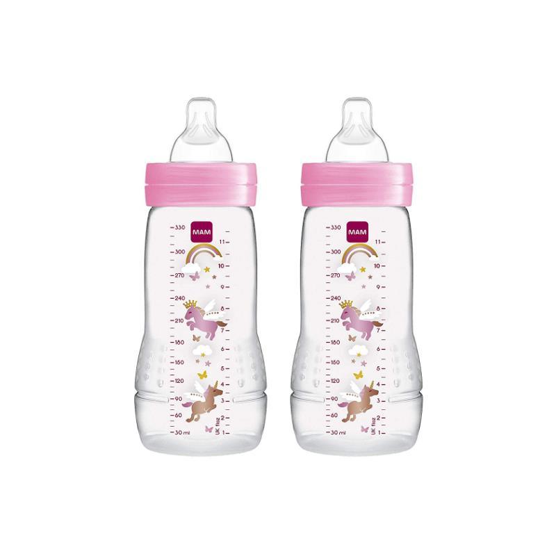 Mam 2-Pack Baby Bottles 11Oz - Pink Image 2