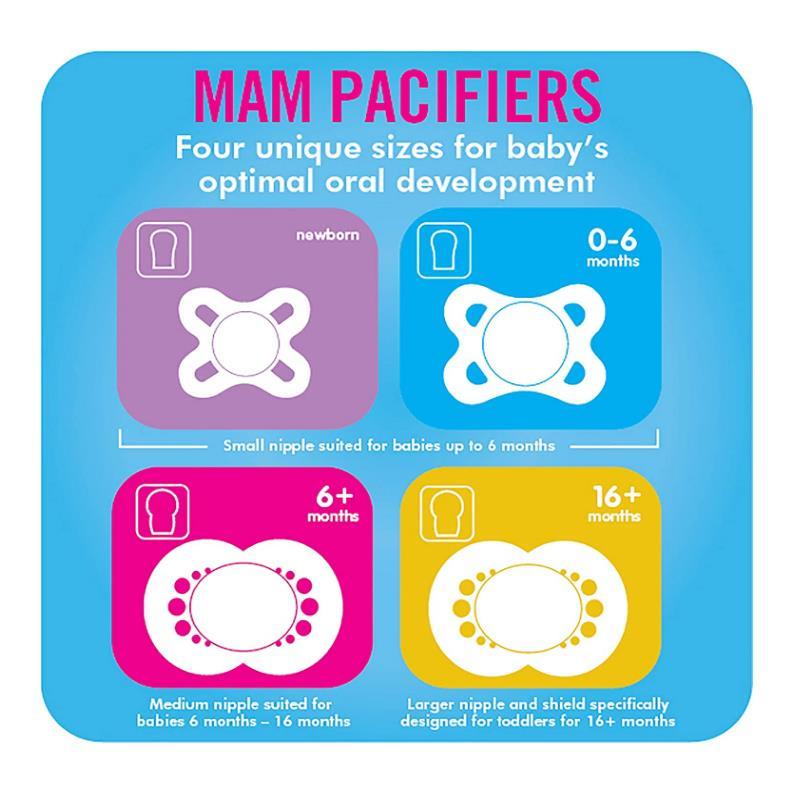 MAM Perfect Night Pacifier, 6+ Months, Boy, 2 Pack 