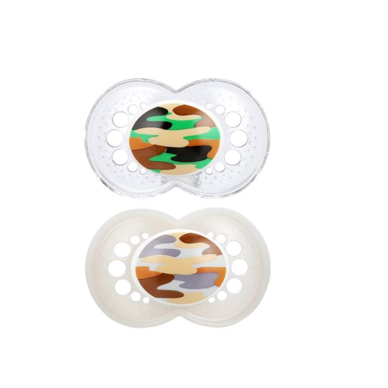 Mam 2-Pack Orthodontic Camo Silicone Pacifier 16+ Months - Colors May Vary Image 2