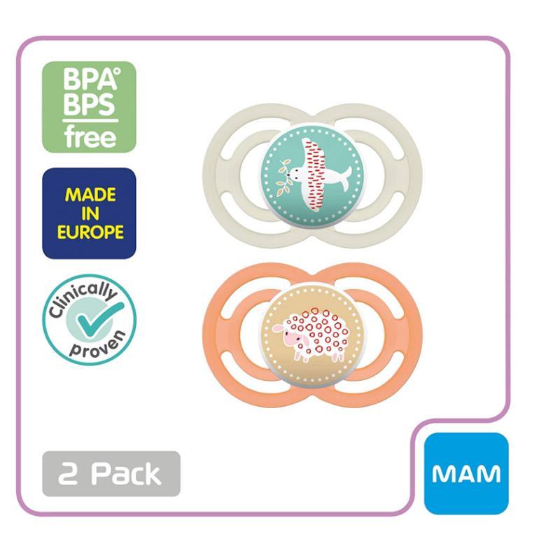 MAM 2-Pack Perfect Pacifier 6M+ - Pink/Purple