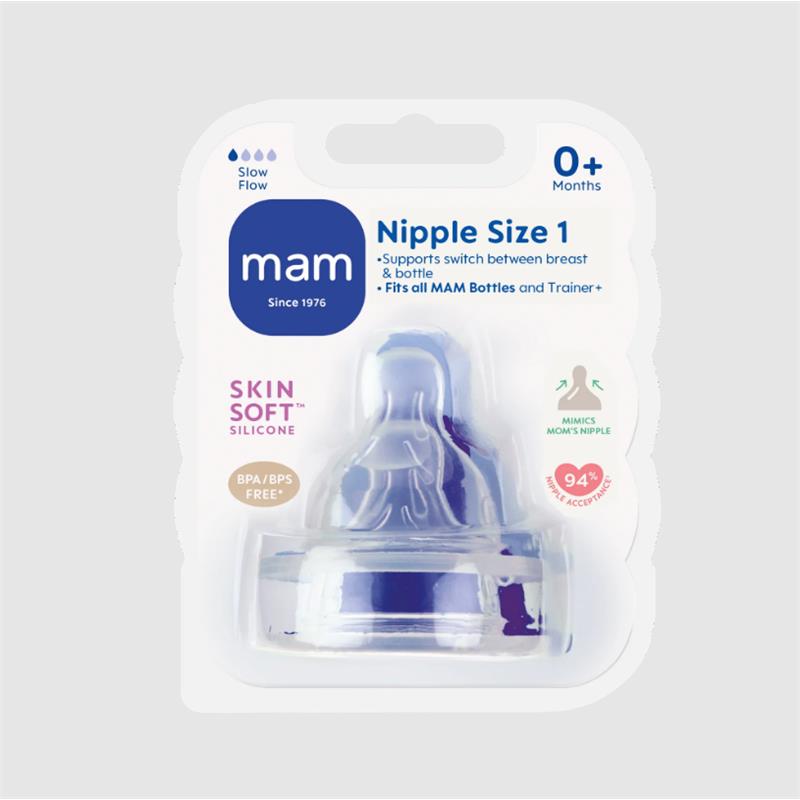 Mam - 2PkTeat/Spout Extra Slow Flow Nipple Unisex, 0M+ Image 5