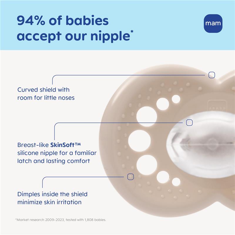MAM 2Pk Original Matte Baby Pacifiers 6/16M Image 3