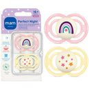 MAM 2Pk Perfect Baby Premium Pacifier 16+ Months, Extra Thin Nipple, Glows in The Dark Image 1