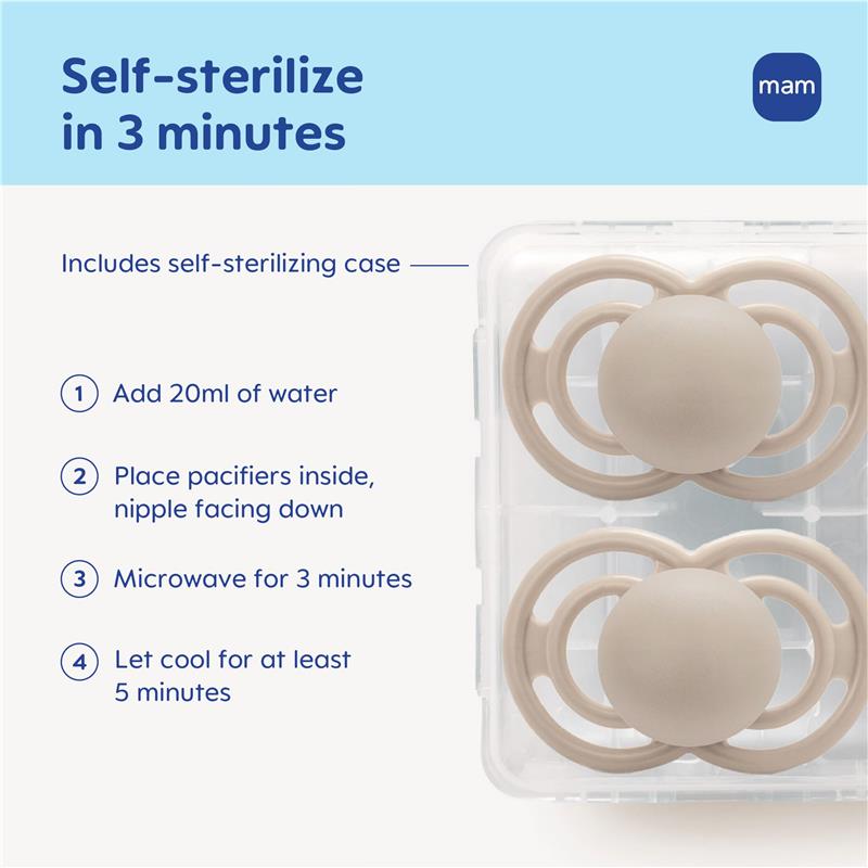 MAM 2Pk Perfect Baby Premium Pacifier 16+ Months, Extra Thin Nipple, Glows in The Dark Image 4