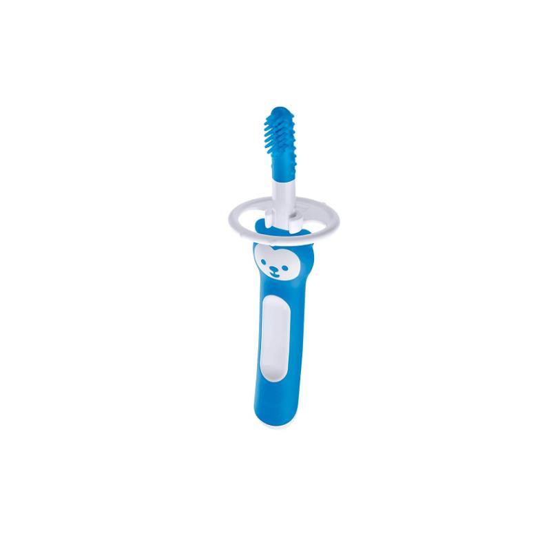 MAM 3+ Months Massaging Baby Toothbrush, Gum Cleaner and Massager - Blue Image 1