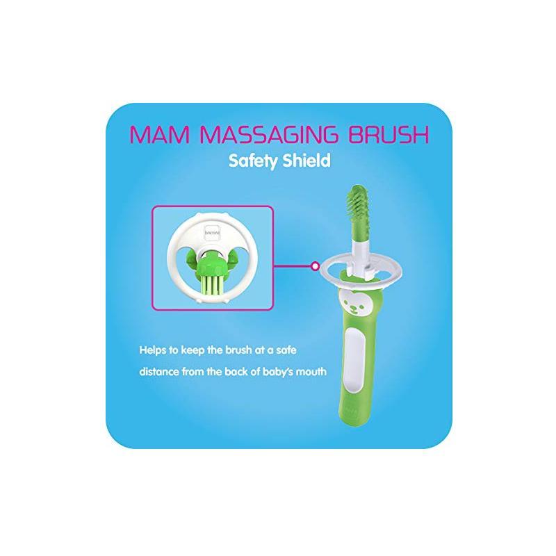MAM 3+ Months Massaging Baby Toothbrush, Gum Cleaner and Massager - Blue Image 9