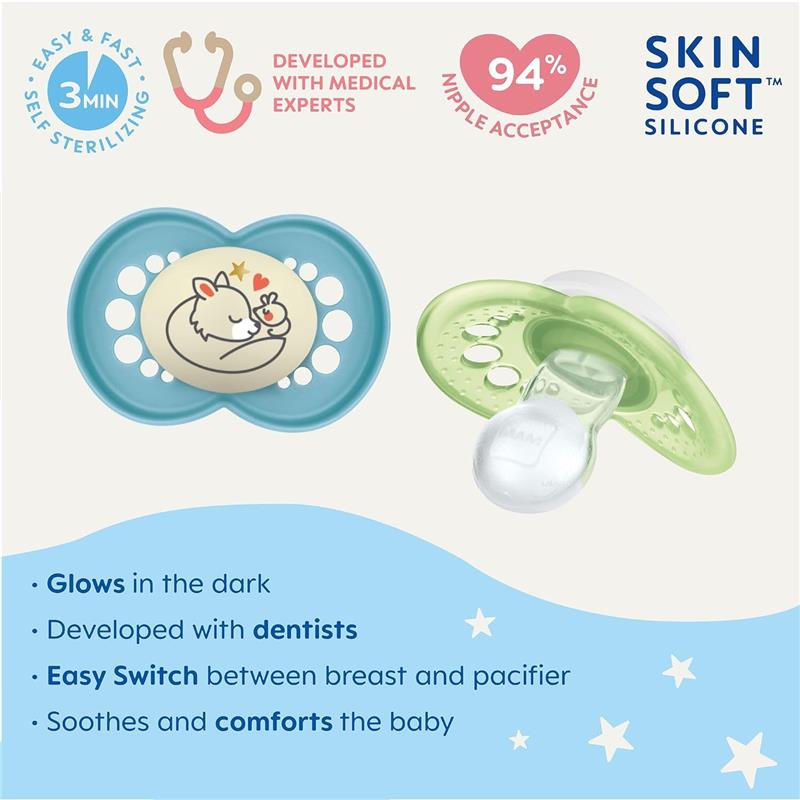 Mam - 3Pk Boy Original Day & Night Baby Pacifier, 6/16M Image 6